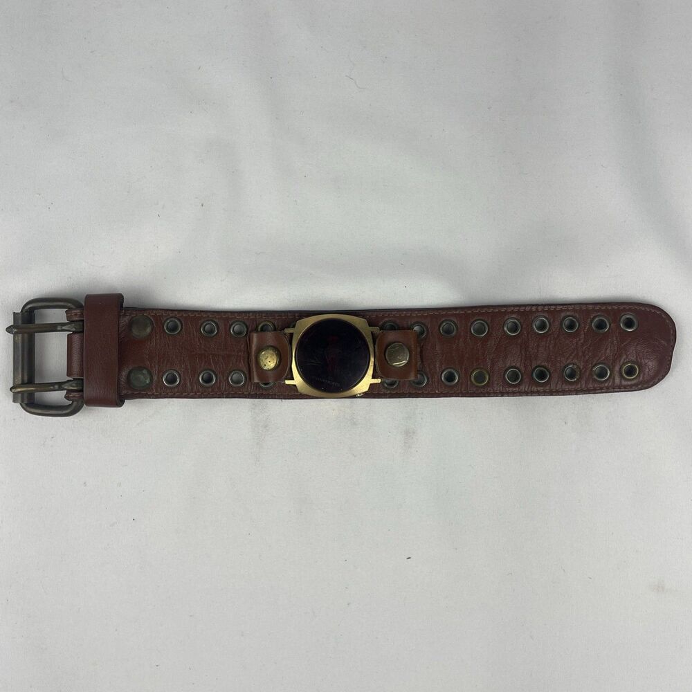 Texas Instruments Model 401 Men's LED Watch Leather Belt Strap ~ Parts / Repair